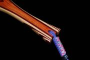 Custom Fly Fishing Net - Carob w/Bloodwood heart inlay. The hoop is Curly Maple & Purpleheart