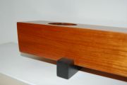 A candle holder made from pallet material, of an unknown tropical hardwood & Ebony