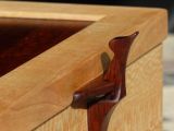 Quartersawn Sycamore Hummingbird Box.  Hinges And Hummingbird latch are Cocobolo.  Top is Snakewood 
