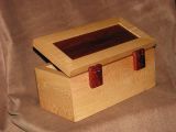 Quartersawn Sycamore Hummingbird Box.  Hinges And Hummingbird latch are Cocobolo.  Top is Snakewood 