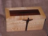 Quartersawn Sycamore Hummingbird Box.  Hinges And Hummingbird latch are Cocobolo.  Top is Snakewood 