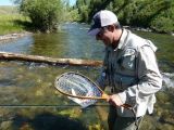 Cutthroat trout in a Carolina Cherry Burl, Wenge, Cocobolo and Cherry net