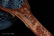 Custom Fly fishing Net of Oak Burl. Inlaid copper Kingma Turqunoise/Copper fill natural inclusions