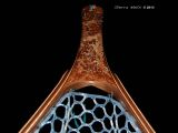 Custom Fly fishing Net of Oak Burl. Inlaid copper Kingma Turqunoise/Copper fill natural inclusions