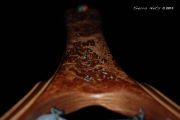 Custom Fly fishing Net of Oak Burl. Inlaid copper Kingma Turqunoise/Copper fill natural inclusions