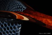 Custom fly fishing net of Amboyna Burl, Mahogany & Wenge