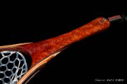 Custom fly fishing net of Amboyna Burl, Mahogany & Wenge