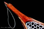 Custom fly fishing net of Amboyna Burl, Mahogany & Wenge