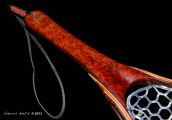 Custom fly fishing net of Amboyna Burl, Mahogany & Wenge