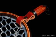 Custom fly fishing net of Amboyna Burl, Mahogany & Wenge