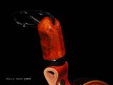 Custom fly fishing net of Amboyna Burl, Mahogany & Wenge