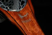 Aluminum inlay on figured Bubinga
