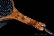 Cartography- A Custom Spalted Maple Burl Fly fishing Net  by Sierra Nets