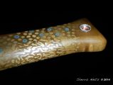 This net used the Clien't Grandfathers silver & turquoise jewelry for lanyard bezel & blue dots