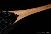 Custom time Maple, Wenge, Ebony fly fishing net with Kingman turquoise and copper inlays