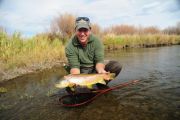 Lee Kinsey of secluded Waters with a stunning brown to break in his new custom Sierra Net