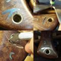 This stonefly was hand-carved and then inlaid with sterling silver