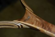 Sierra Nets Custom Fly Fishing Net - Figured Walnut, & Curly Maple & w/Inlaid Aluminum Fly 