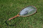 Sierra Nets Custom Fly Fishing Net - Figured Walnut, & Curly Maple & w/Inlaid Aluminum Fly 