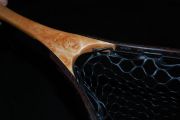 Custom Sierra Float Tube Net- Cat's Paw Burl maple & Wenge w/Black Rubber Bag 