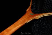 Sierra Nets Custom Net- Cherry, Wenge, and Curly Maple with hand-inlaid Chrysocolla mayfly inlay