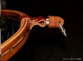 Sierra Nets Custom Curly Koa, Teak, Maple, and Cherry Net with Chrisocolla Inlays