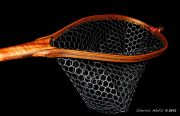 Sierra Nets Custom Curly Koa, Teak, Wenge, and Mahogany Net with Chrisocolla Inlays