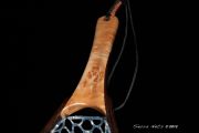 Cat's Paw Burl Maple with copper inlaid into the open burl eyes. The hoop is Wenge and all accents a
