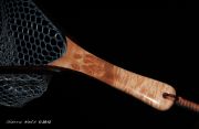 Cat's Paw Burl Maple with copper inlaid into the open burl eyes. The hoop is Wenge and all accents a